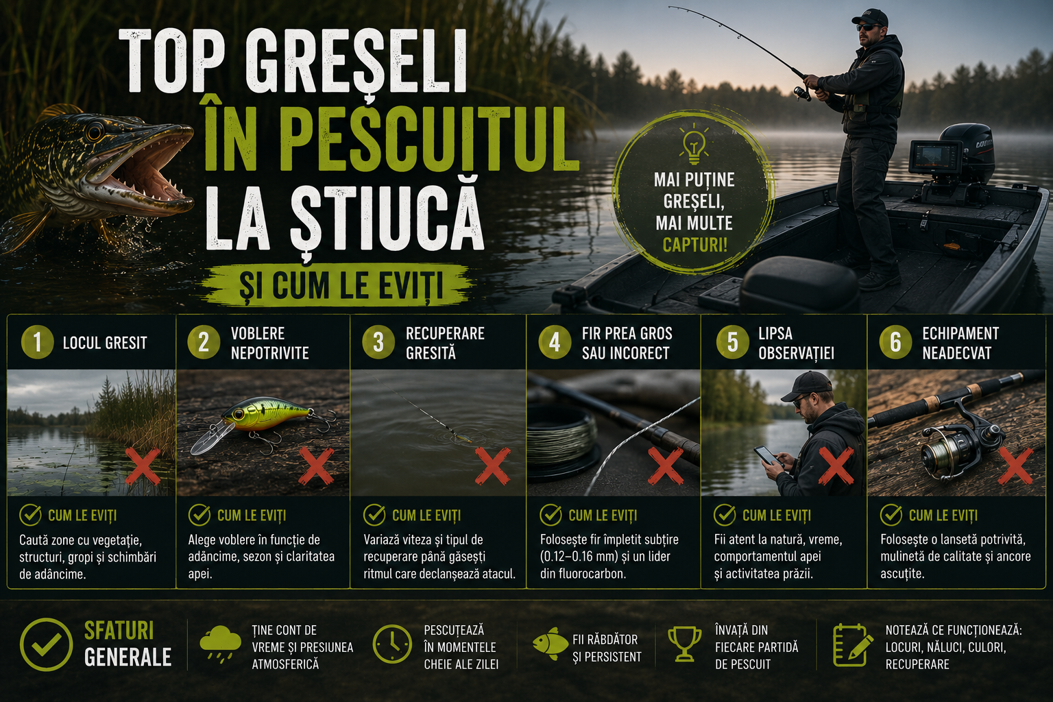 greseli in pescuitul la stiuca